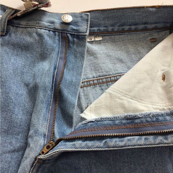 Vintage 2-Piece Matching Jean Shorts Crop Top Outfit Set By Concept Designs L/13 - Picture 10 of 16